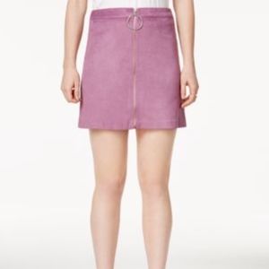 kensie Faux-Suede Mini Skirt Mauve M